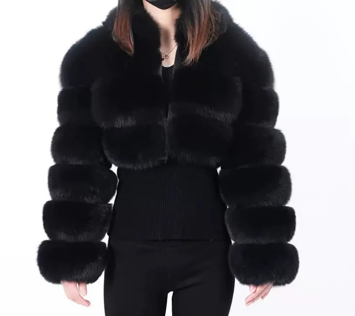 NEW Arrivals 10 Colors S-6XL Plus Size Women's Artificial Fur Jacket Versatile Faux Fur Short Jacket Outerwear Bomber Coats Evening Party Night Clubwear Coats Women Winter Apparel Supplies