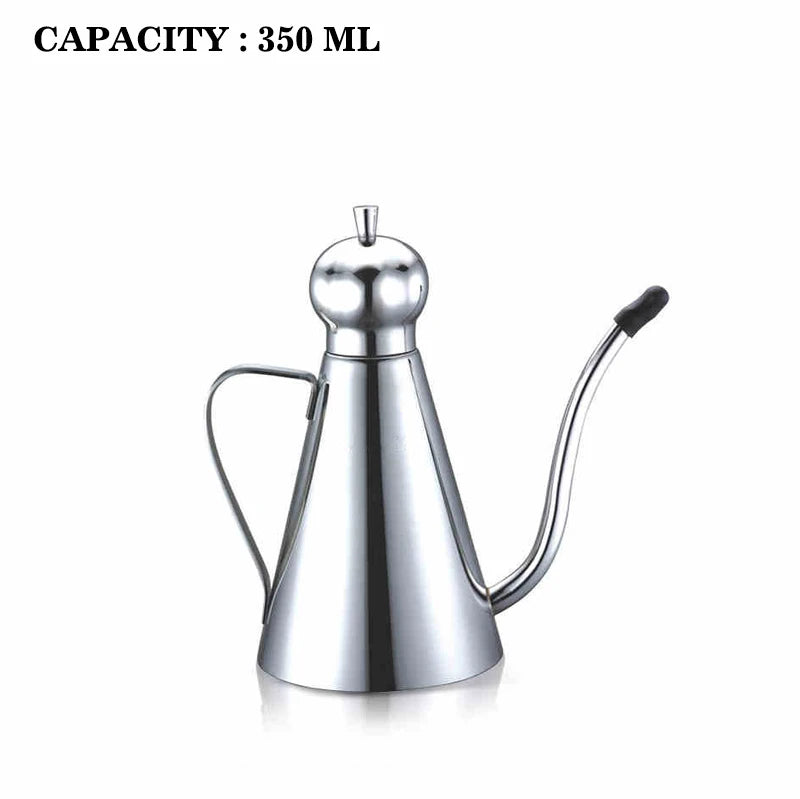 Home-Restaurant High-Quality Stainless Steel 350/500/1000ml Cone Oil Pot Leak-Proof Kitchen Household Soy Sauce Pot Small Vinegar Pot Oiler Jug Tableware Accessories