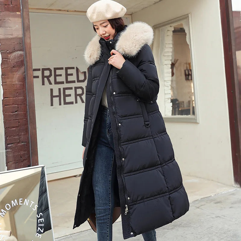 4 Colors M-2XL Women New Style Fashionable Temperament Hooded Windbreaker Versatile Casual Loose Long Women's Windproof Jacket Snow Outerwear Coats Ladies Winter Apparel Supplies