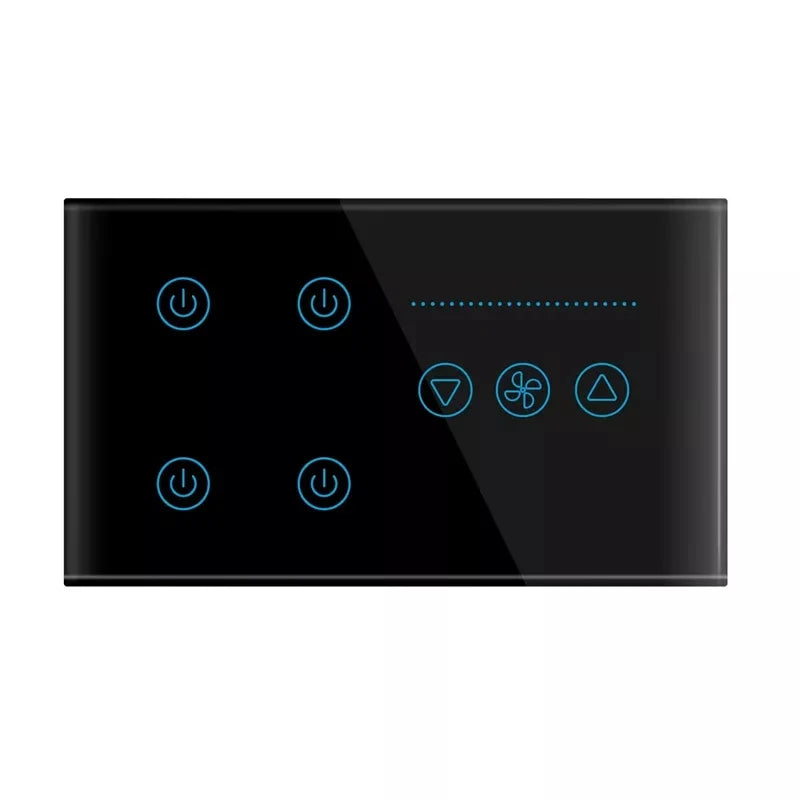 UK/AU/US/EU Plug Wi-Fi RF433 Smart Device Fan Light Switch APP Control TUYA Remote Various Speed Control Fan Lamp Wall Mounted Light  Switch Panel Home Office Lighting Supplies