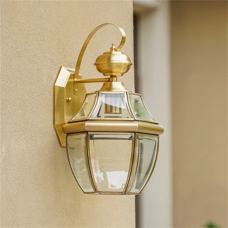 Villa Home Luxury Retro Outdoor Large Brass Wall Lamp 32/37/50cm Waterproof IP65 Sconces LED Lighting for Home Porch Courtyard