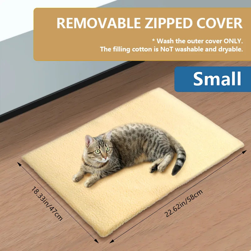 Automatic Heat Pet Mat Self-Warming Dog Cat Bed Pad 7 Colors 5 Sizes Removable Machine Washable Cover Cozy Warming Cushion All Seasons Cloth Pets Supplies