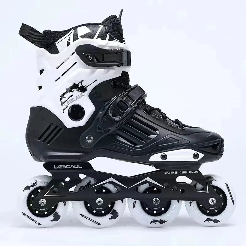 EU 35/46 Large Size Professional Slalom Inline Skates Carbon Fiber Boot 4x80mm Wheels CNC Frame ABEC-9 Precision Bearings Skates Women Men Outdoor Sports Supplies