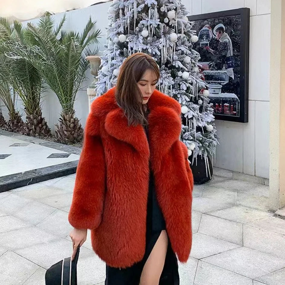 BEST PRICE 5 Colors M-2XL Real Natural Whole Fox Mink Fur New Hot Selling Top Quality Notched Lapel Midi Women Evening Business Parties Music Concerts Celebrities Red Carpet Clothes Ladies Luxury Apparel Supplies