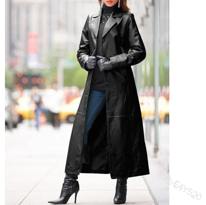 S-4XL 4 Colors New Fashion Long Jacket Women Autumn Winter Solid Color Long Slim Windproof  Coat Long Windbreaker Outerwear Black Trench  Ladies Luxury Apparel Supplies