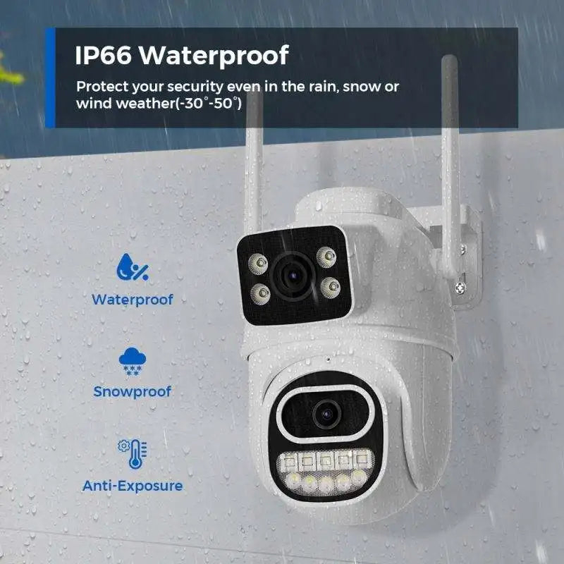 Home Villa Business Store 8MP Ai-Outlook Security Cameras for Home Industrial Use Full 360 Degrees Wireless IP Network Two-Way Audio NVR Data Storage Anti-Theft Security Systems