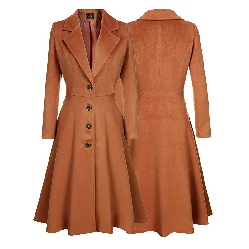 NEW Arrivals S-3XL 7 Colors New Fashion Women Autumn Winter Long Sleeve Long Blend Coat Casual Woolen Windbreaker Ladies Tops Overcoat Winter Clothing Supplies