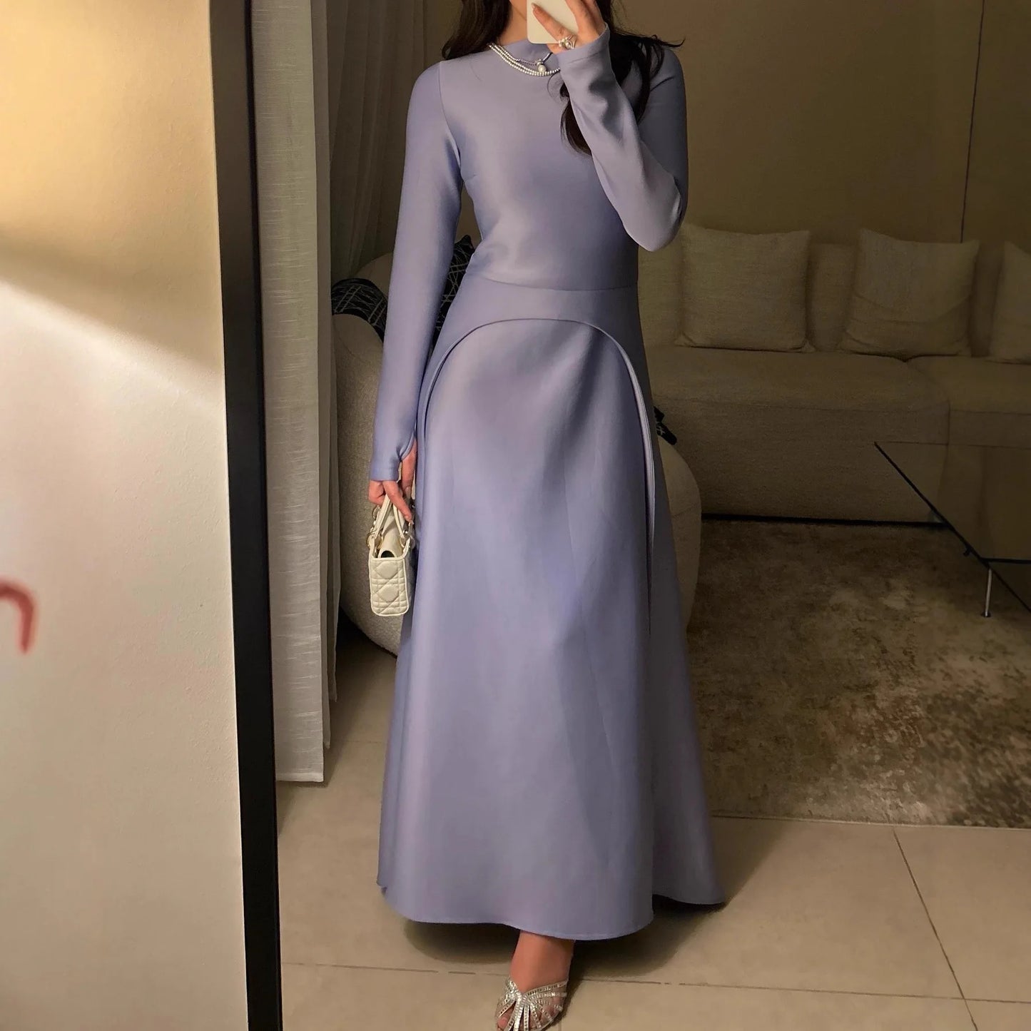 S-3XL Plus Size Arabic Ramadan Turkish Ankle Length Abaya Long Sleeve Slim Fit Modest Dresses for Ladies Daily Birthday's Party Wear Trendy Wedding Guest Formal Gowns Muslims Apparel Clothing Supplies