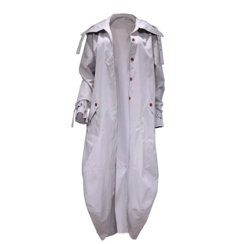 4 Colors S-XL Women's Long Trench Coat Ladies Autumn Jacket Long Sleeve Turn Down Collar Pockets Zipper Up Trench Coats Windbreaker Woman Casual Clothing Supplies