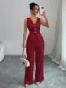 2 PCS Luxury Set 8 Colors S-3XL Summer European American Women's Collarless Spliced Casual Solid Color Sleeveless Skinny Top Quality Vest High-Waisted Long Pants Set Women Clothing Supplies.