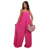 NEW Arrivals 8 Colors Sexy Backless Women Spring Summer Jumpsuit Loose Casual Spaghetti Strap Wide Leg One Piece Lady Solid Jumpsuit Streetwear Women Casual Clothing Supplies