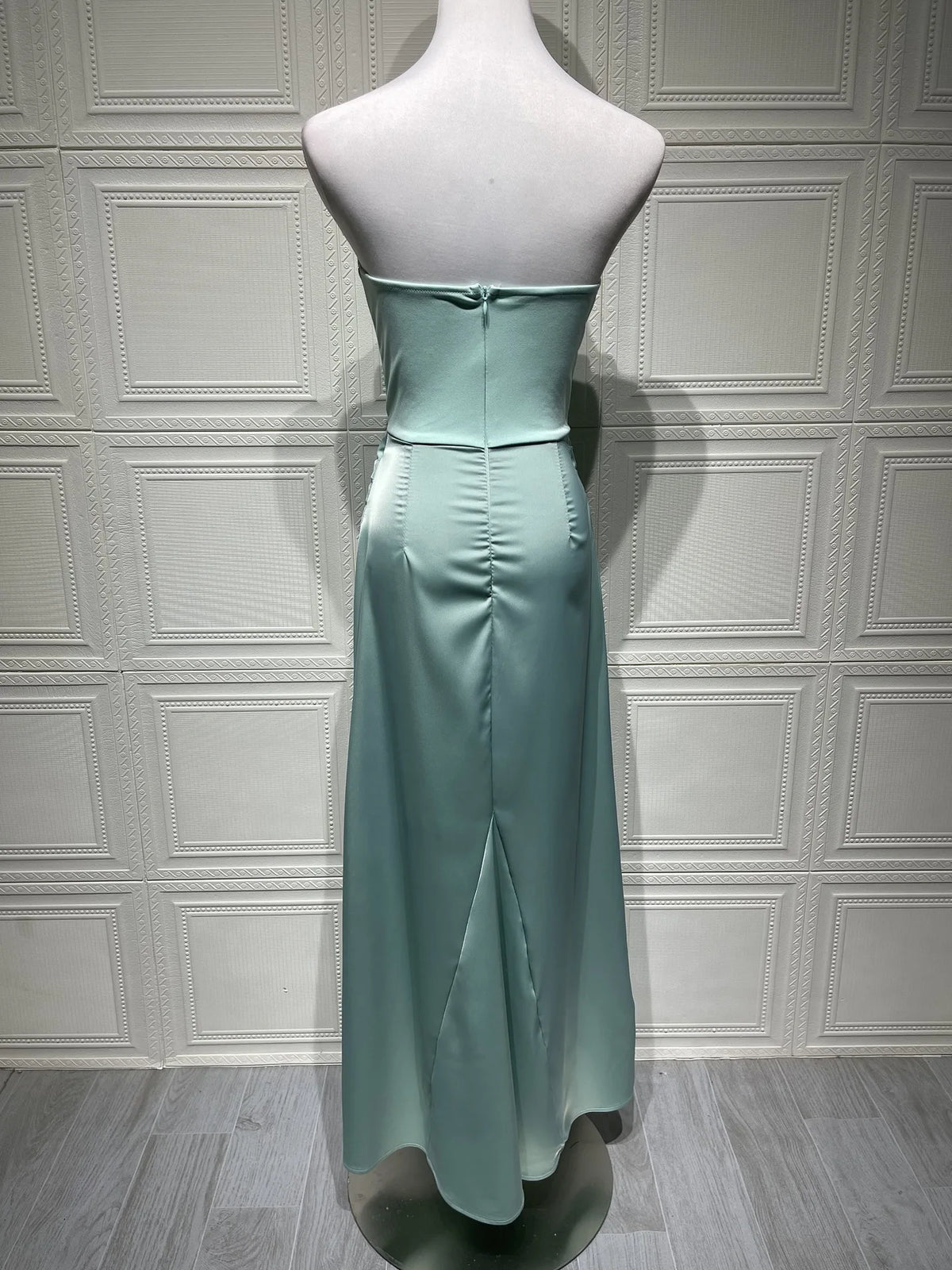8 Colors Spring Summer Clothing Boutique Hot Sale Trending Women Sleeveless Tube Patchwork Satin Evening Maxi Dress Elegant Party Long Dresses