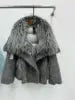 TikTok Most Popular 15 Colors Top Quality Unique Winter Luxurious Cashmere Loose Puffer Bomber Jacket Goose Down Jacket with Natural Red Silver Fox Fur Coat Girls Outerwear Jackets Women Winter Apparel Supplies