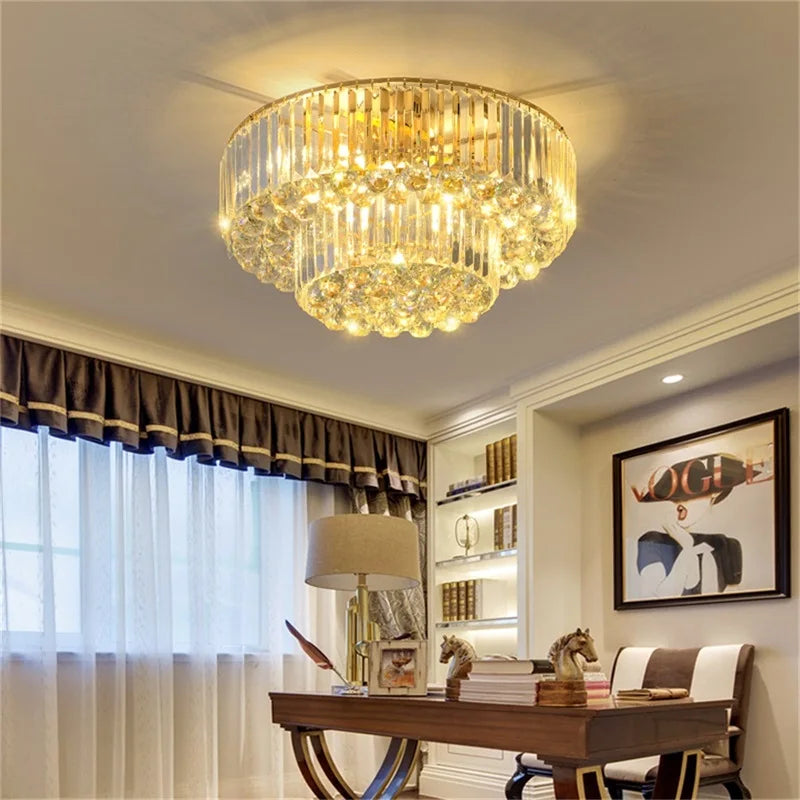 HOT SALE Villa Home Luxury K9 Crystal Chandelier 5 Years Warranty Contemporary Square Gold Luxury Ceiling Light LED Creative Crystal Lamp Fixtures Home  Decoration Lighting Supplies
