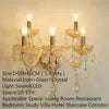 Villa Home Luxury European 3/5 Lights Champagne Crystal Candle Wall Lamp for Bedroom Corridor Villa Hotel Staircase Decor Lighting