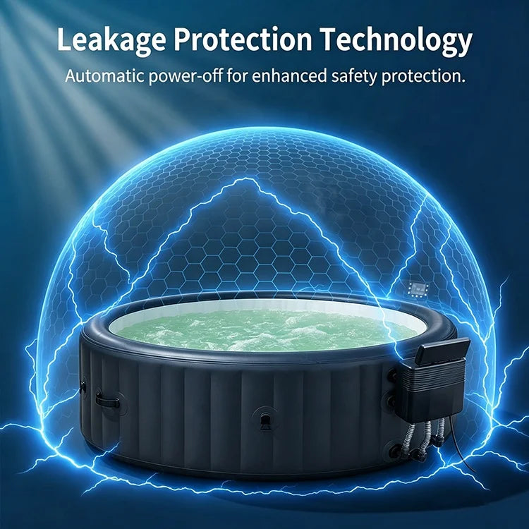 NEW Arrivals 216cm Inflatable Spa 1726Lt Large Capacity Electric Power Hot Tub for 5-7 Person Portable Massage Jacuzzi Pool with 170 Air Jets & Rapid Heating 40*C Air Bubble Bath Fitness Recovery Health Care Massage Supplies