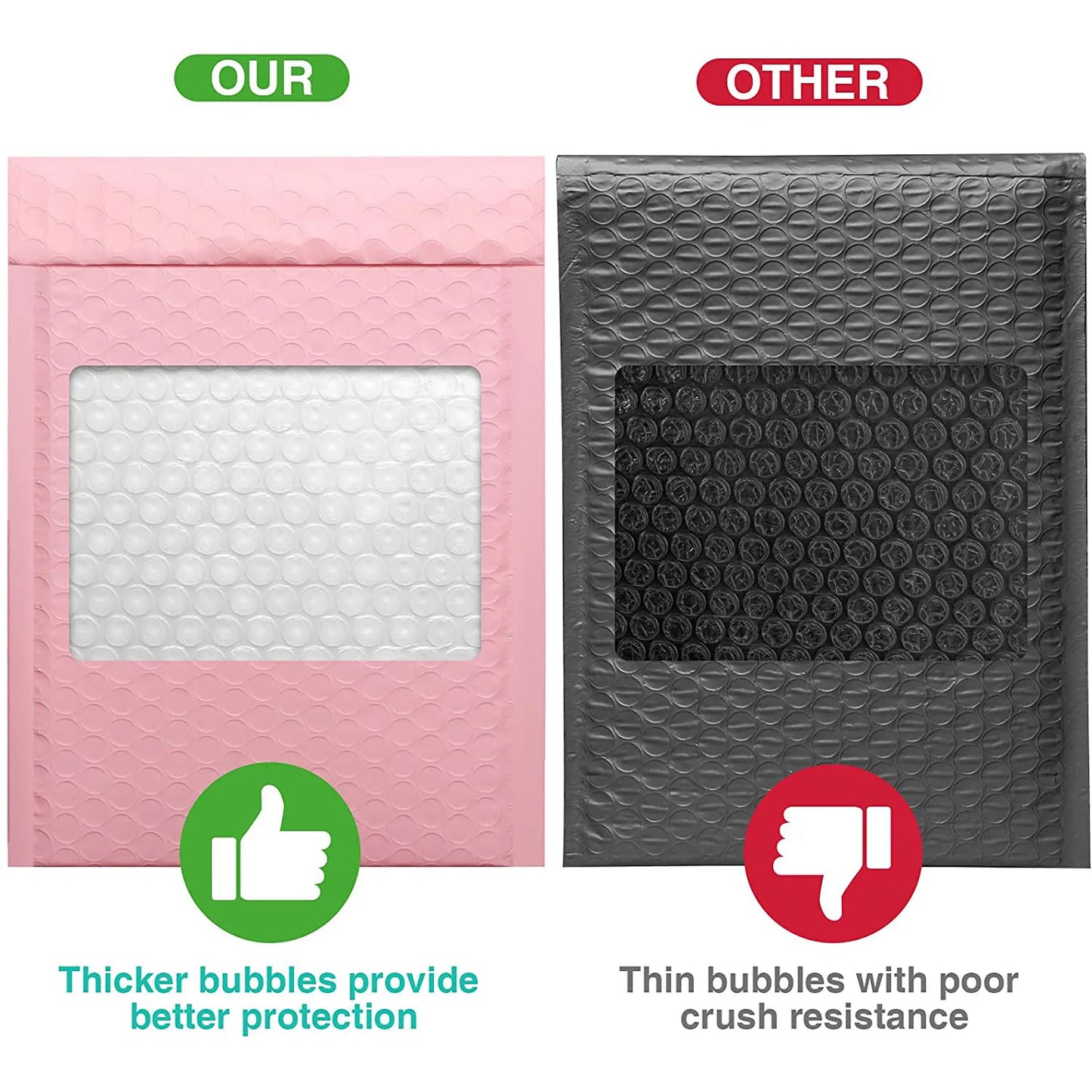 NEW Arrivals 50/100PCS Set Black/Yellow/Pink Bubble Envelope Bag Pink Waterproof Poly Bubble Mailers Opaque Self-Seal Adhesive Boutique Shipping Travel Bags