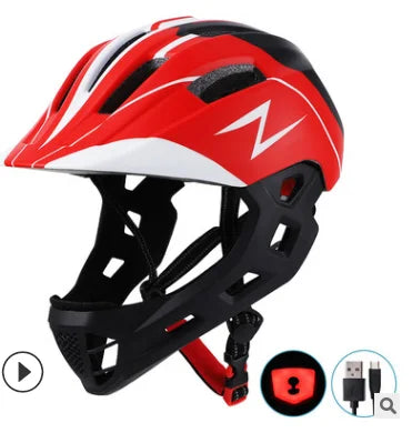 Children Kids Protective Helmets with USB Light & LED Scooters with Skateboards Set Bikes