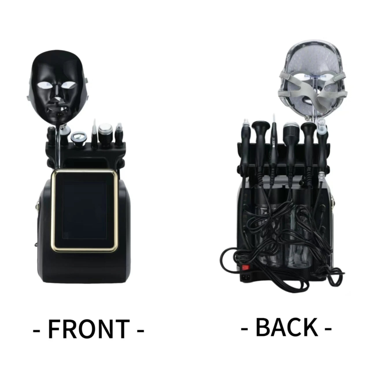 HOT SALE Newest Portable 7 in 1 Desktop Hydra Beauty Facial Skin Care Blackhead Removal Touch Screen Machine Face Lifting Tightening with 7 LEDs-Lights Mask Women Beauty Salon Devices  Skin Care Supplies