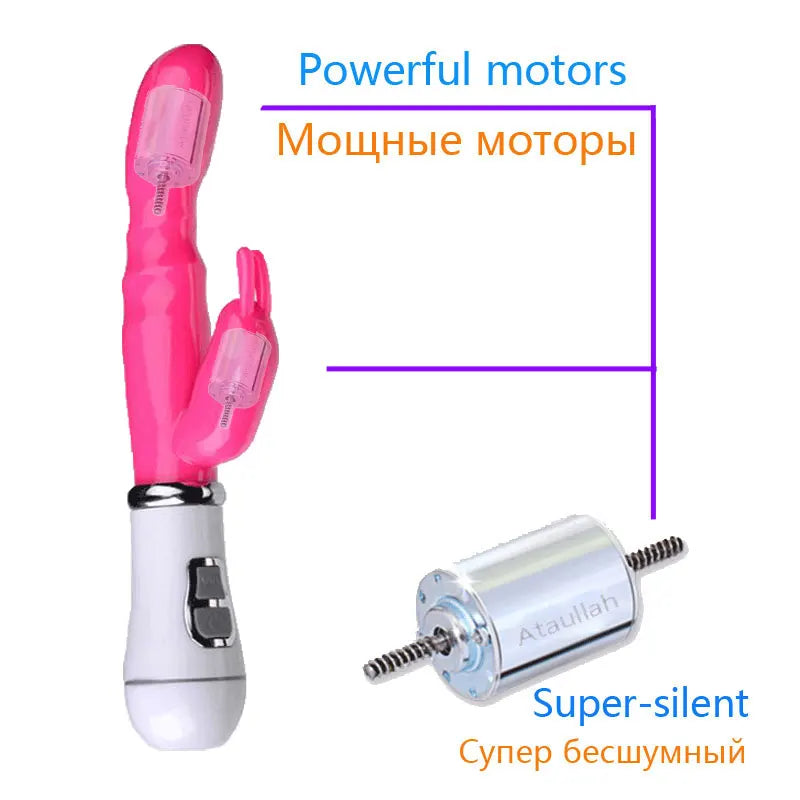 G-Spot Dildo Rabbit Vibrator Dual Vibration Waterproof Vagina Clitoris Massager Sex Toys for Women SP015