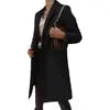8 Colors S-3XL Women's Autumn Winter Fashion Top Quality Solid Coat Polo Mid Long Button Woolen Coat Single Button Pocket Trench Coat Outerwear Warm Windproof Jackets Ladies Winter Clothing Supplies.
