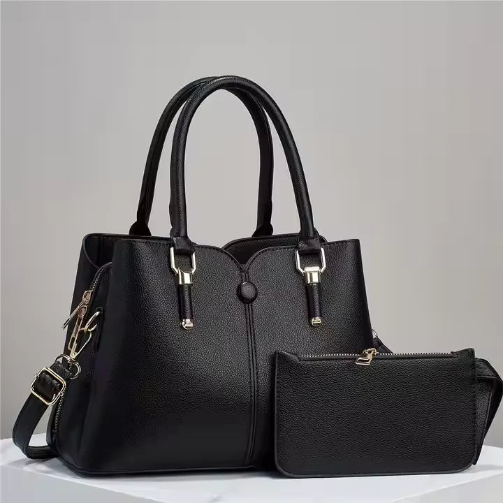 2 PCS Set 8 Colors Female Luxury Classic Handbag Set Fashion Crossbody Shoulder Bag Big Women's Tote Bags
