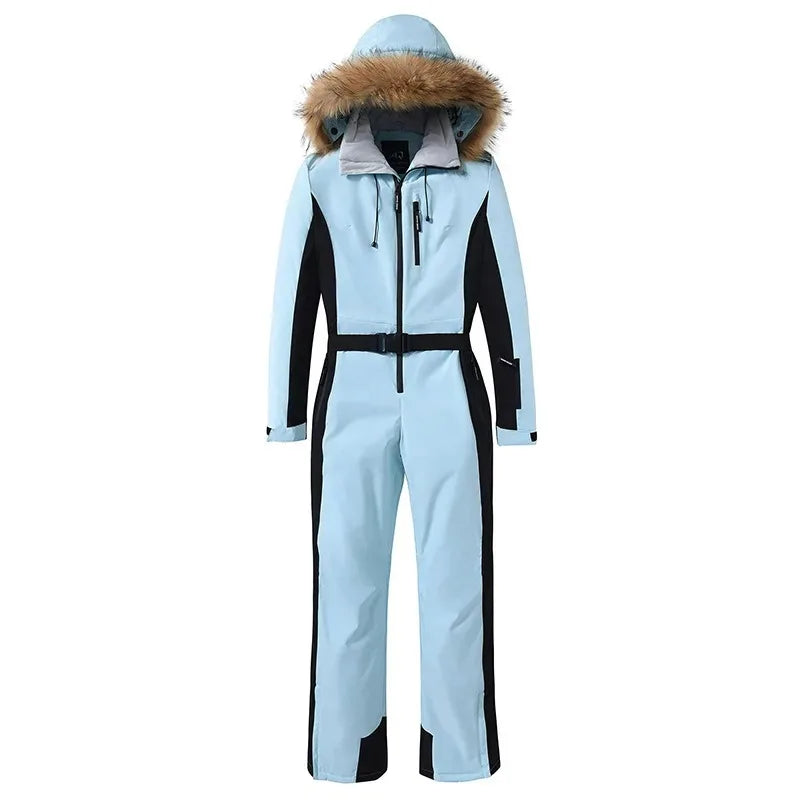 8 Colors S-2XL Customizable Size Professional Alpine Skiers Fur Hooded Women's Slim Ski Pants Waterproof Breathable Windproof Winter Outdoor Mountain Snowboard Insulated Clothes