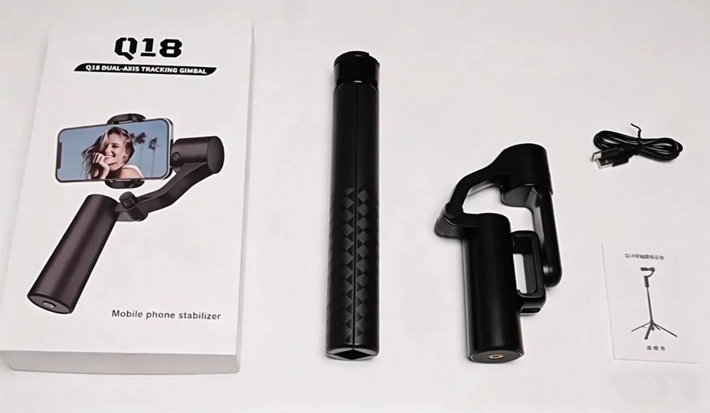 2 in 1 AI Face Tracking Professional Stabilizer Gimbal 180CM 360 Rotate Handheld 2 Axis Gimbal Tripod Gesture Remote Control Selfie Stick TikTok YouTube Videos Maker Live Streaming Studio Tools Set