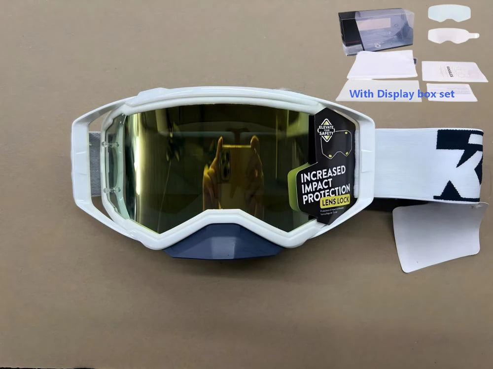 NEW American Motocross Motorcycle Top Quality Professional Goggles Halley Riding Eyewear Windproof Sports Glasses with Display Box Set