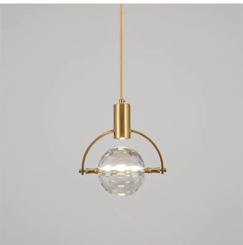 NEW Nordic Lamp Luxury Creative Personality Sitting Room Bedroom Restaurant Background Wall Small K9 Crystal Ball Chandelier Pendant Lights Home Lighting Supplies