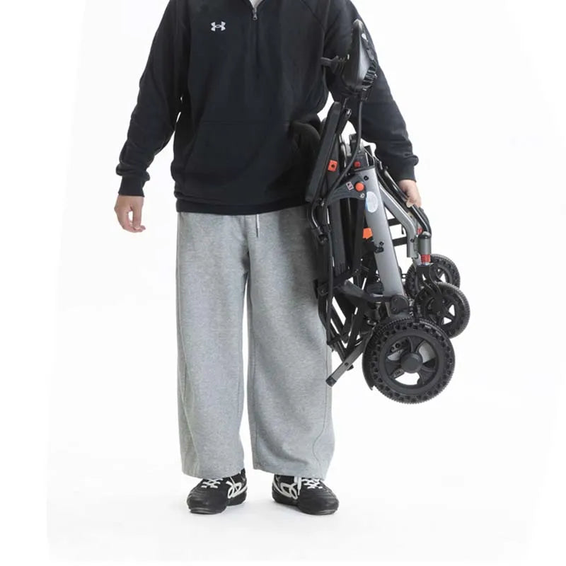 HOT SALE High Quality Lightweight Foldable Aluminum Alloy Electric Wheelchair with Remote Control for Disabled Paralyzed Elderly People Home Outdoor Mobility Supplies