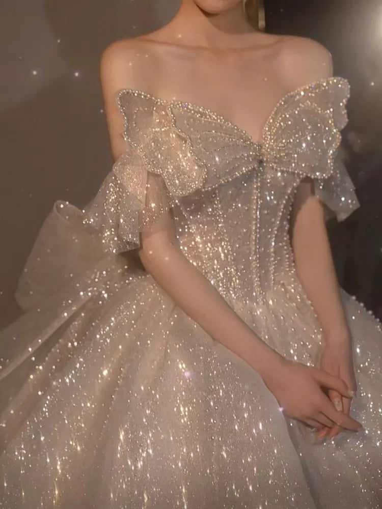 Boutique Gala HOT SALE S-4XL Plus Size NEW Modern Beaded Women's Luxury Wedding Dresses Bridal Gown Off Shoulder Latest Wedding Dress Evening Bride's Prom Party Wedding Ceremony Mermaid Bridal Gowns Ladies Formal Apparel Supp