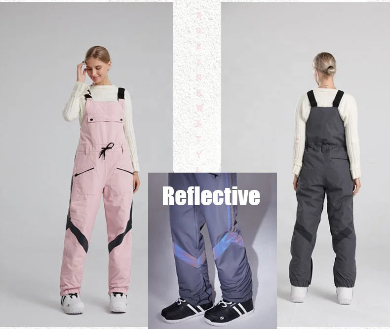 4 Colors S-2XL Women/Men Custom Fully Seam Taped Waterproof Breathable Reflective Women Ski Suit One Piece Unisex Snowboard Suit  Snowboard Snow Suit Winter Sports Clothing Supplies