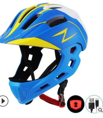 Children Kids Protective Helmets with USB Light & LED Scooters with Skateboards Set Bikes