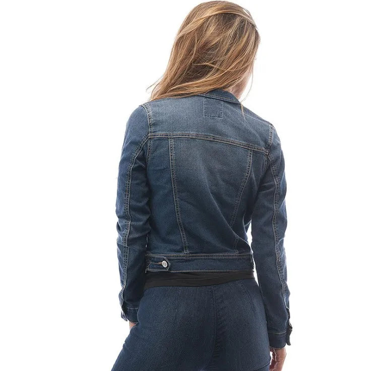 White/Blue/Black Color S-3XL Turned Collar Solid Color Single Breasted Women's Autumn Spring Streetwear Fashion Denim Short Coat Mini Jeans Jackets Women Casual Clothing Supplies.