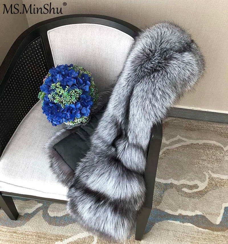 NEW Arrivals 5 Colors 160cmx25cm Luxury 100% Real Fox Fur Scarf, Big Skin Scarf, Natural Fox Fur Stole, Genuine Fox Fur Shawl, Pocket Fashion Evening  Party Ladies Luxury Fashion Apparel Accessories