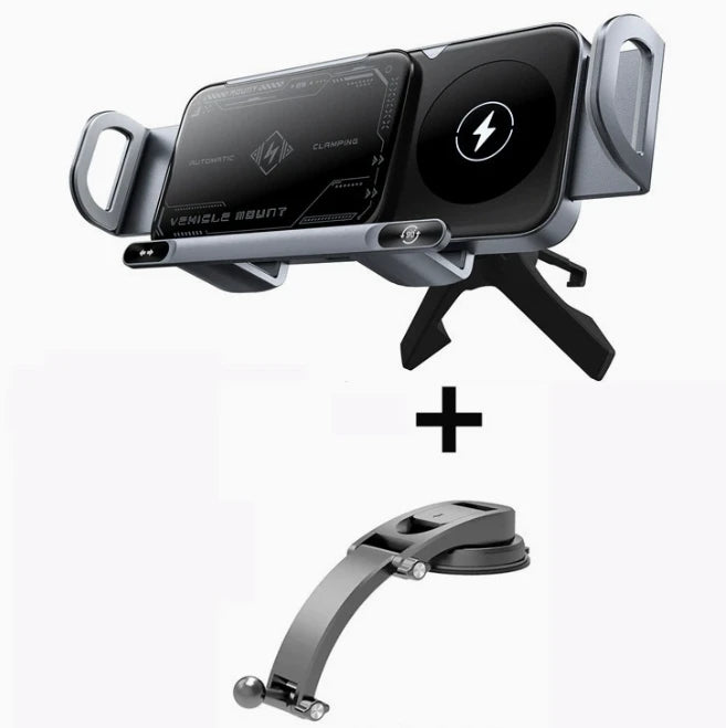 Car Vent Wireless Charger Mount, Fast Charging Phone Holder, Auto Rotating Stand for Phones, Supports Up to 15W Fast Charging