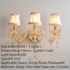 Villa Home Luxury European 3/5 Lights Champagne Crystal Candle Wall Lamp for Bedroom Corridor Villa Hotel Staircase Decor Lighting