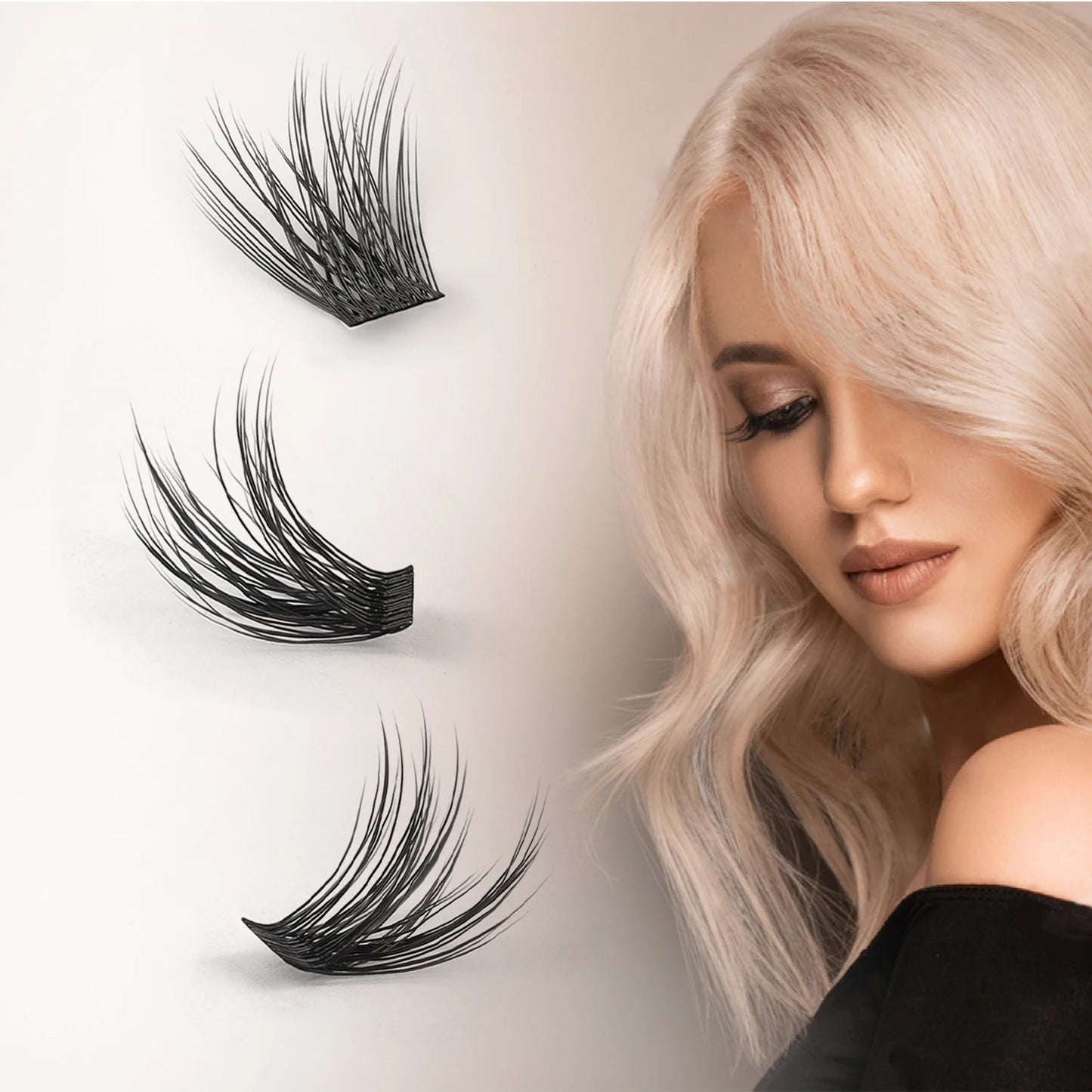 ETVITE Cluster Lashes Individual Lashes Segmented Lashes D Curl 120 Clusters DIY Eyelash Extension 3 D False Eyelashes