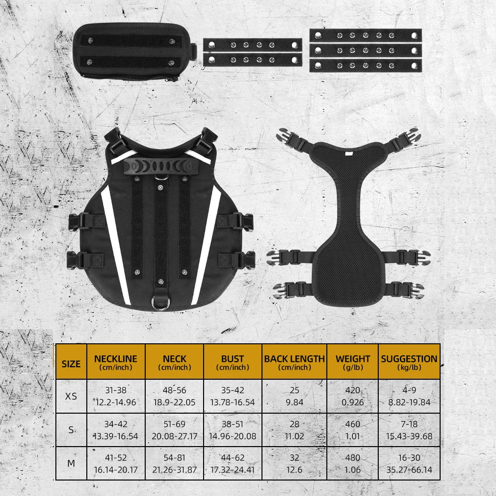 New Reflective Heavy Duty Dog Anti-Escaped Vest with Handle Puppy Anti Hawk Protection Vest Waterproof Punk Spiked Dog Vest