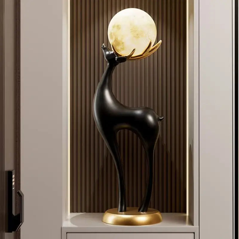 NEW Villa Home Art Decor Sculpture 78X26CM Fortune-Bearing Deer Large Statue Next to the Living Room Luxury High-End Sofa TV Stand and Floor Atmosphere Lamp Gift Home Decorations Lighting Supplies