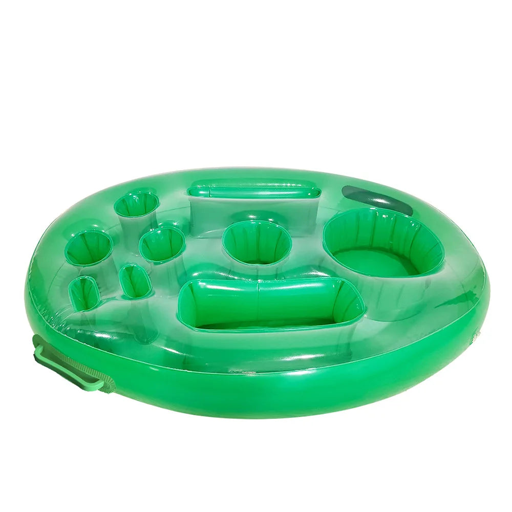 NEW 7 Colors Inflatable Durable Floating Pool Eight-Holes Tray Cup Holder 70x50cm Fits Phones PVC Outdoor Water Pool Beach Party -Cooled Beverage Swim Party Drinkware Accessories