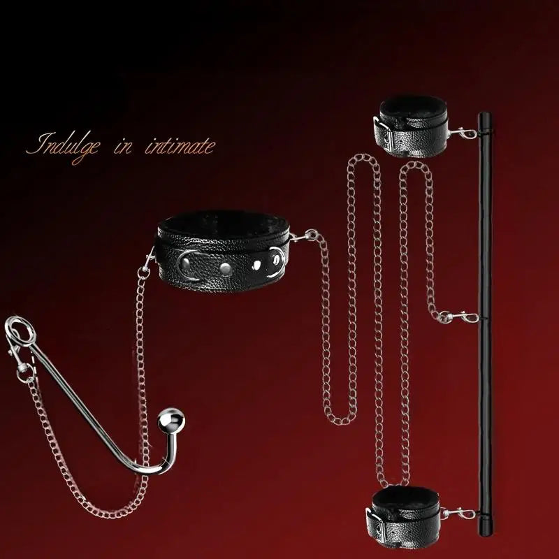 Black/Red Color Polished Stainless Steel Anal Hook Smooth Reusable Adult Intimate Accessory for Couple Role Play BDSM Accessories Fetish Sex Party Tools Adults Sex Toys Supplies