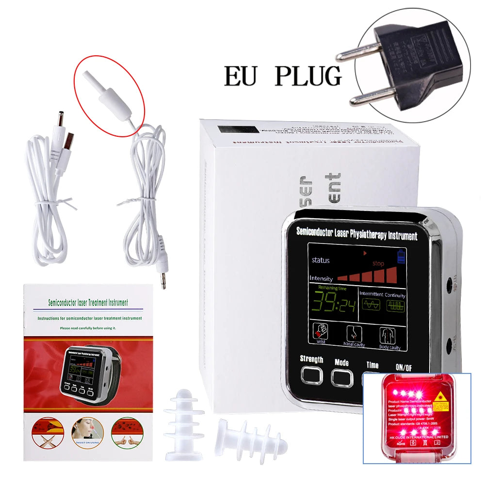 NEW Arrivals Laser Physiotherapy Wrist Diode LLLT For Diabetes Hypertension Rhinitis Multi-Functions Treatment 12 Laser Diabetic Watch Laser Sinusitis Therapy Watch Medical Health Care Supplies