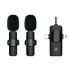 NEW Set K15 Portable 2.4Ghz Wireless Professional Lavalier Microphone Noise Reduction HD Radio Recording Outdoor Interview  3 in 1  Live Microphone for Live Streaming Podcast TikTok YouTube Video Recording