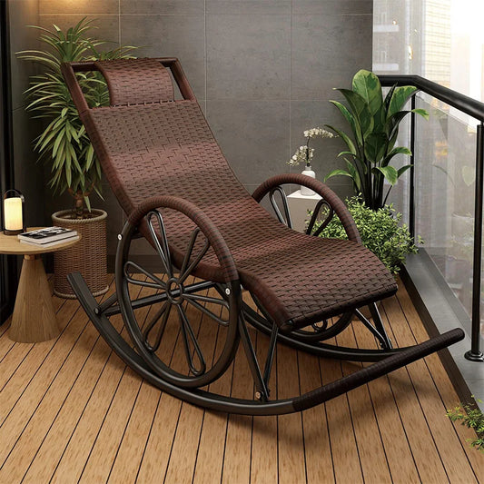 Home Residential Leisure Chair  Balcony Garden Top Quality Rocking Chair Modern Minimalist Lazy Sofa Living Room Chair Elderly Relaxation. (For Fast Delivery 10 Days Please Contact Us)