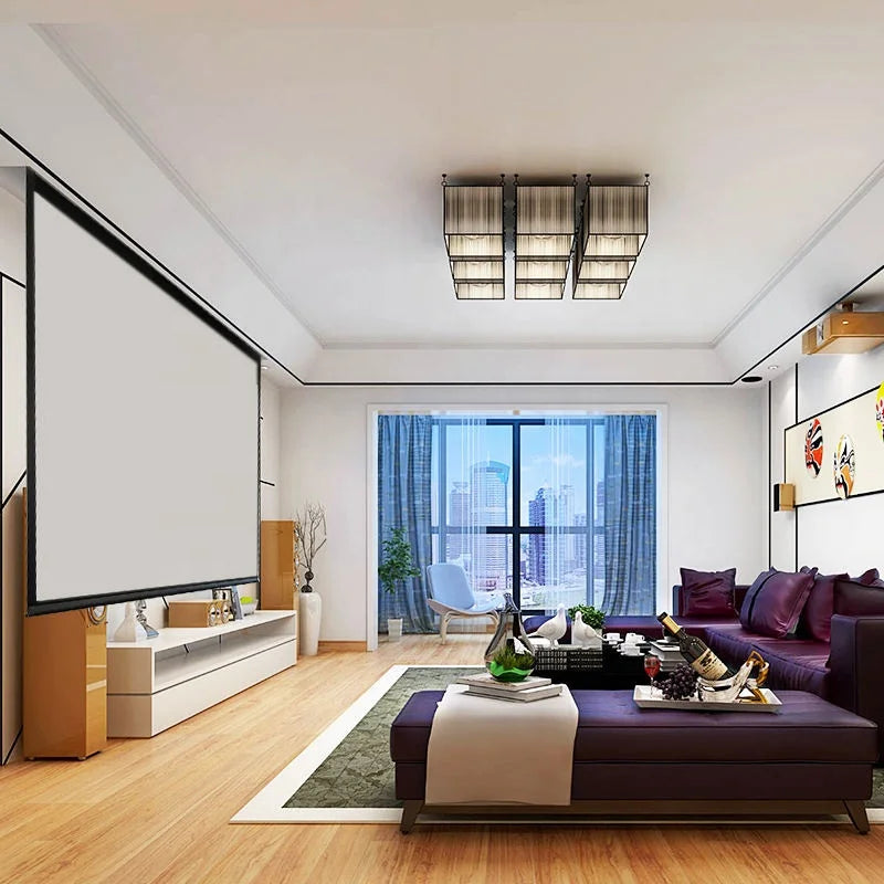 NEW Arrivals  120 Inch 16:9 Motorized Screen RF Remote Control Electric Matte White Projection Screen Business Meeting Home Theater Indoor Outdoor Projection Screen
