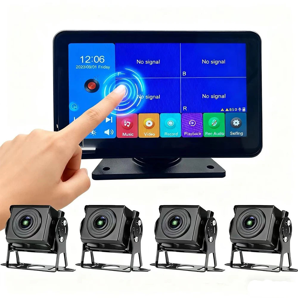 NEW 7 Inch Universal Multimedia Touch Screen Pedestrian Detector Driving Safety Reverse Camera for Cars and Trucks Waterproof  Dashboard AHD Car Cam  Image Sensor Vehicle Security Supplies