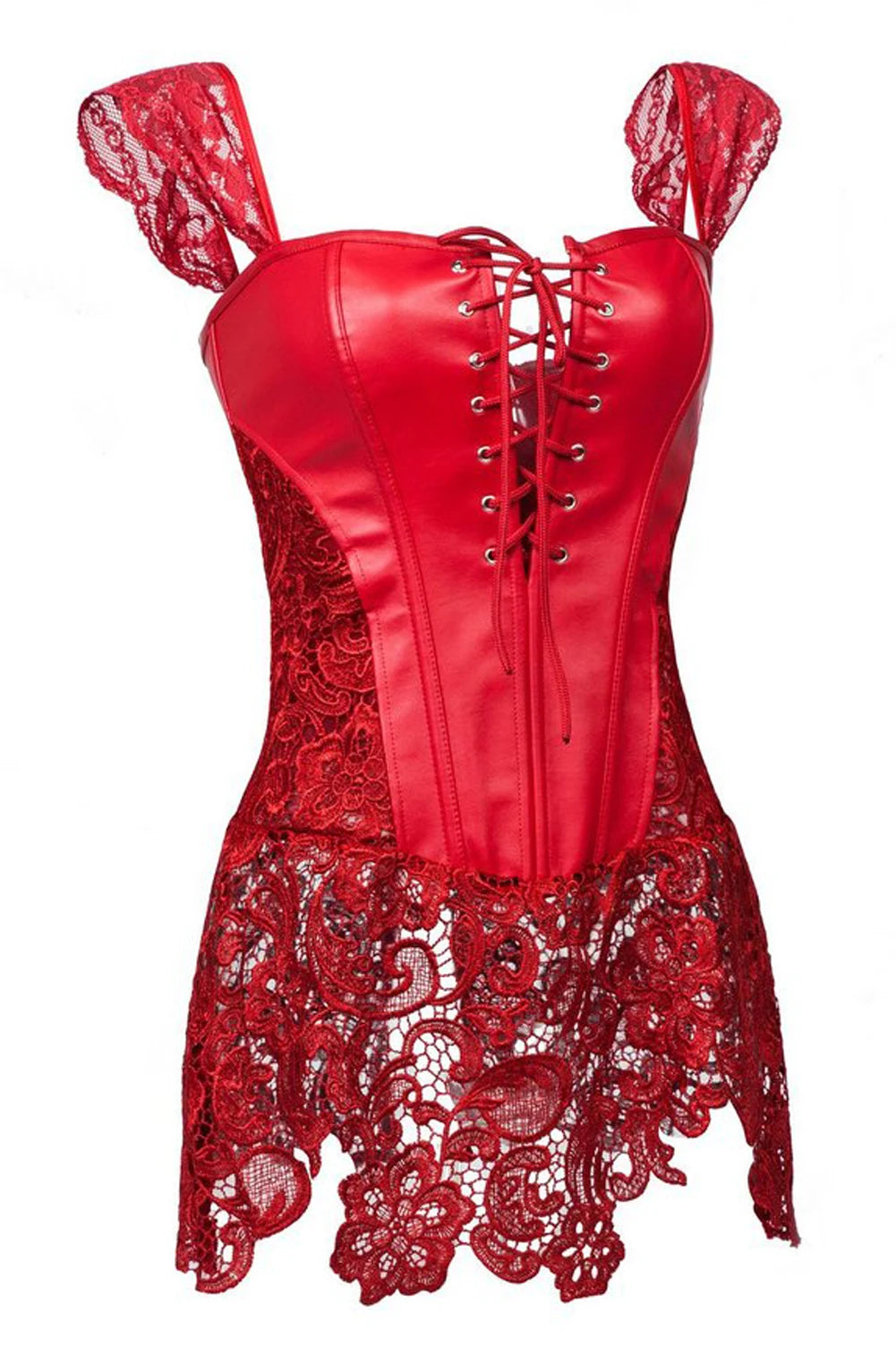 NEW S-7XL Plus Size Woman Corset Dress Gothic Leather Corsets Lace Strap Bustier Zip Bustier Steampunk Outfits Party Costumes