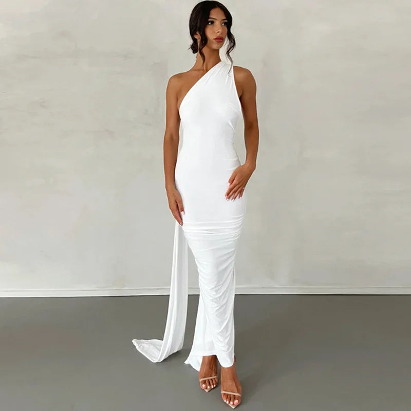 8 Colors Luxurious Women's Backless Solid Color Sleeveless Bodycon Lady Elegant Sexy Maxi Long Evening Party Night Clubwear Prom Ladies Sexy Apparel Supplies